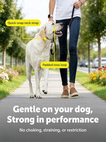 Dây dắt chó Gentle Leader - Giúp cải thiện khả năng đi bộ - Chất liệu nylon bền chắc - Vòng đệm mũi - Có thể điều chỉnh kích cỡ - Thoải mái khi đeo quanh cổ. - màu đen - Xem 3