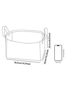 1pc Bow Pattern Printed Large Capacity Foldable Round Storage Basket With Handle, Multi-Purpose Storage Basket For Nursery, Baby Diaper, Clothes, Toys And Other Accessories - Multicolor - View 11