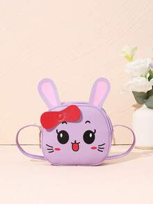 1pc Girls' Mini Cute Sweet Crossbody Bag, Girls' Cute Rabbit & Cherry Print Casual Small Bag, Girls' Small Coin Purse, Change Purse, Snack Bag, Travel Daily Use Crossbody Bag Handbag - Multicolor 1 - View 10