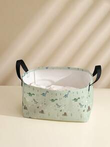1个卡通恐龙图案可折叠圆形收纳篮，带提手，大容量多用途收纳箱，适用于婴儿房、尿布、衣物、玩具等收纳整理。 - 彩色 - 查看 16