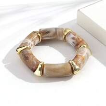 1 chiếc vòng tay co giãn dạng ống cong bằng acrylic thời trang phong cách Bohemian, phù hợp cho nữ giới đeo hàng ngày và trong các dịp lễ hội, quà tặng trang sức. - hình học - Xem 21
