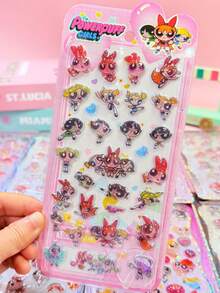 Đồ thủ công dành cho trẻ em chủ đề Nữ thần Powerpuff - Hình dán tương tác cho trẻ em, Hình dán pha lê 3D hình giọt nước nhỏ kiểu cổ điển, Hình dán trang trí tự làm hình giọt mưa lấp lánh dễ thương. - Nhiều màu - Xem 6