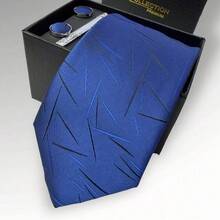 DOZE GOLDEN Premium Quality Traditional Tie Set For Events And Weddings. - 14 Azul Royal - Ver 3