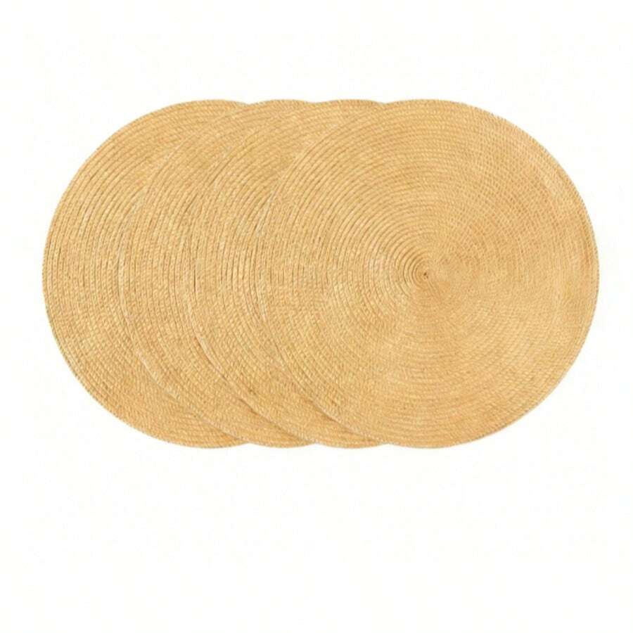 Ivory White Heat-Resistant Round Placemats, Minimalist Elegant Tableware Mats - Ivory White - View 1