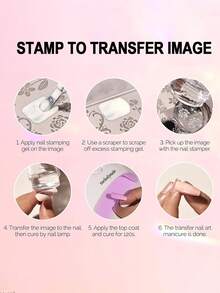 KAMUA French Nail Stamping Kit, 2 Sizes Suitable For Almond/Square/Coffin Nails And Toes, Home Manicure DIY Salon Gift For Girls - Clear - View 4