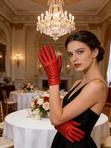 D EXCEED 1/4/5 Pcs 70s 80s Disco And Y2K Style Sequin Gloves, Unisex – Perfect For Retro Cosplay, Disco Themed Parties, And Y2K Rave Parties - Multicolor - View 10