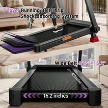 UMAY Treadmill With 19% Maunal Incline Treadmill, 400LBS Capacity,  Foldable Home Treadmill With Quiet 3.5 HP Motor - View 4
