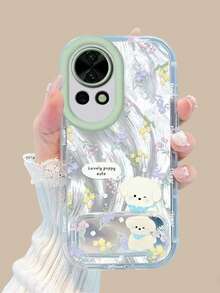 1个雏菊小狗支架保护壳，全包防震手机壳，适用于 11/12/13/14/15/16/17/Pro Max - 彩色 - 查看 1