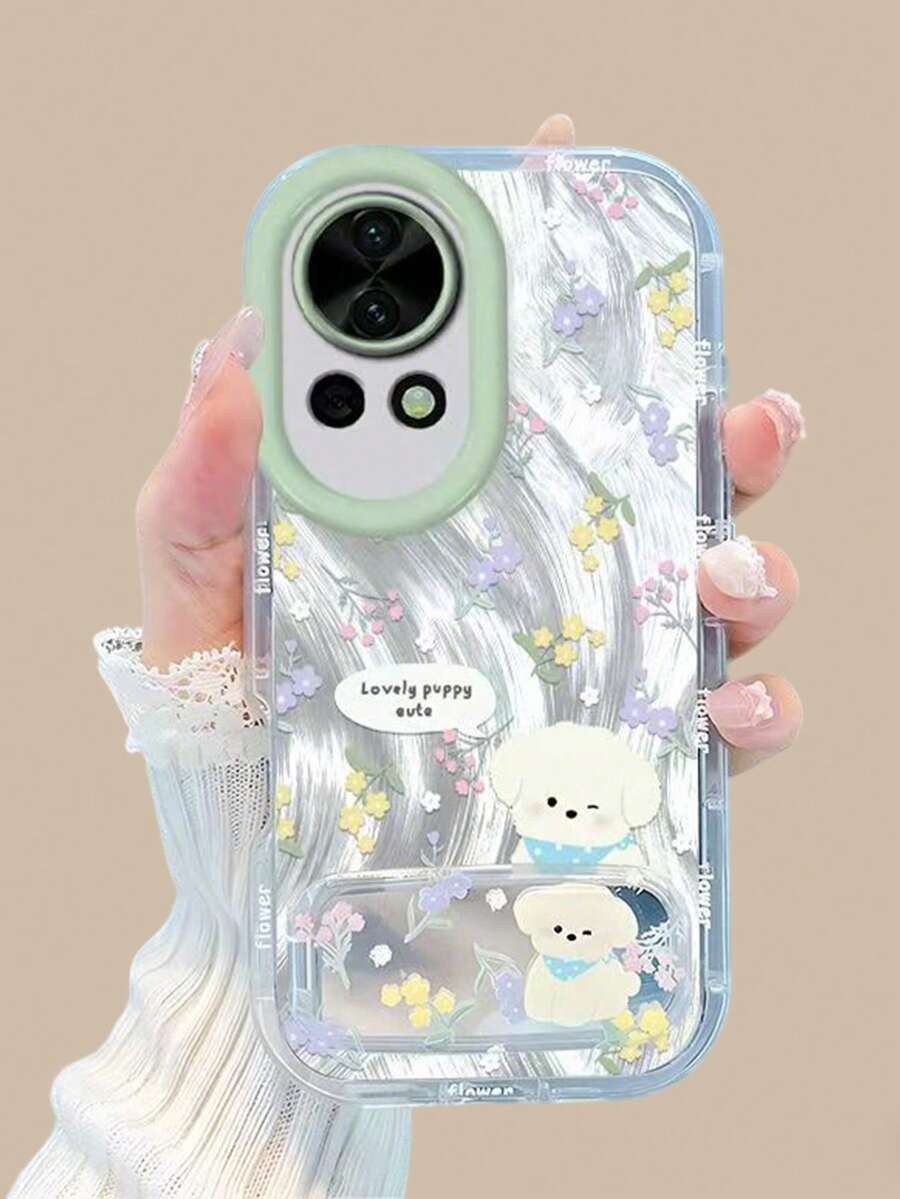 1个雏菊小狗支架保护壳，全包防震手机壳，适用于 11/12/13/14/15/16/17/Pro Max - 彩色 - 查看 1