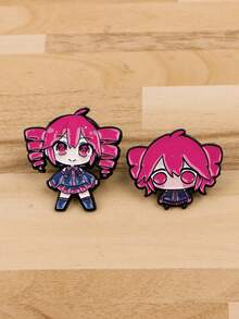 1pc Cute Anime Girl Enamel Badge And Brooch, Suitable For Backpacks, Jewelry, Kawaii Items - Multicolor - View 3