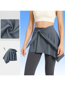 Women's Silky Quick-Dry Adjustable Shawl/Belt/Scarf, Sports Underskirt, Anti-Embarrassment & Anti-Glare, One-Piece Dress Covers Hips To Look Slimmer, Fitness Yoga Dress, Women's Wrap Skirt, Fitness Yoga Tie Shawl, Running Anti-Glare Skirt, Wrap Skirt, Tie Jumpsuit Dress, Covers Hips To Look Slimmer, Anti-Glare, Yoga Fitness Sports Dance Women's Skirt, Summer & Autumn Polyester - Multicolor - View 14