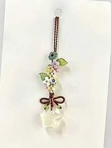 1 Pc Star, Blossom, Bowknot Mobile Phone Hanger Cord, CCD Camera Pendant, Bag Pendant, Retro Versatile Fashion Small-Style Handmade Mobile Phone Chain Pendant, Suitable For Women's Daily Use, Compatible With Android Systems And Most Smartphones, Is A Gift For Mothers, Family Members, Friends, Birthdays, Festivals, Mobile Phone Chain - Multicolor - View 3