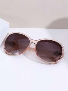 1 Stück ovale Retro Damen, Champagner Farbverlauf Farbdesign, herzförmige eingesetzte Bügel, geeignet für Strand, Reise, Urlaub, Straßenmode - Ombre - Übersicht 3