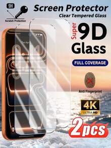 2 piezas de protector de pantalla de alta definición, fabricado en vidrio templado de alta dureza, anti-arañazos, anti-huellas dactilares, resistente al agua, pantalla suave, táctil sensible, compatible con iPhone 17 Pro Max/17 Pro/17Air/17e/17/16 Pro Max/16 Pro/16 Plus/16/16e/15 Pro Max/15//14/13/12 y otros modelos. - transparente - Ver 11