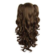 MapofBeauty 28"/70cm Lolita Long Curly Clip On Ponytails Cosplay Wig Brown - Marrón - Ver 6