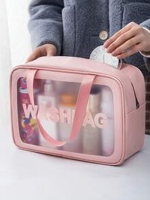 1/3 PiecesTravel Makeup Bag Set, Portable Waterproof Toiletry Bag For Women. Thoughtful Compartments, Easy Cosmetic Storage. Lightweight, Ideal For Daily & Travel. Great Gift For Women. - Pink - View 3