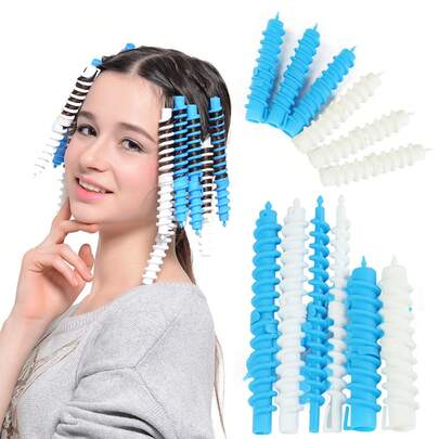 12 Pcs Per Pack Spiral Hair Perm Rods Hair Styling Cold Perm Curling Tools Random Color