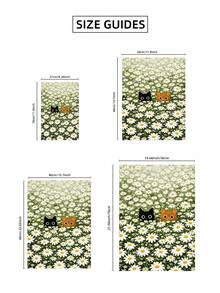 1pc Frameless Two Cats Peeking From Daisy Field Art Print, Whimsical Floral Background Poster For Bedroom, Dorm, Living Room Decor, Back To School, Funky Posters, Vintage Decor, College Dorm Essentials, Unique Gift - Cat - View 8