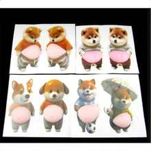 3D Cute Corgi Sticker Set - Orange Outfit Design, High-Quality Self-Adhesive Silicone Stickers - Fun Gift For Dog Lover Friends - 彩色 - 查看 2