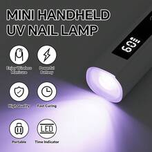 便携式UV LED美甲灯，适用于凝胶指甲油固化，桌面迷你手持式UV灯带支架，可穿戴式美甲烘干机，200mAh可充电USB供电桌面迷你手持式美甲烘干机和速干凝胶灯，用于快速固化凝胶指甲油、指甲凝胶和光固化，专业家用美甲DIY工具，美甲用品，送给女孩和女士的绝佳礼物，适合返校季、万圣节、圣诞节和新年假期。 - 彩色 - 查看 6