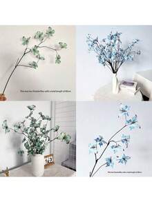 Artificial Flowers 5 Dead Branches Butterfly Home Windows And Garden Wind Showcase Windows And Flowers 3D Simulation Dreamy Butterfly Single Branch - Multicolor - View 6