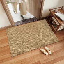 1pc Nordic Style Brown Faux Jute Fabric Washed Cotton Doormat, Semi-Circle Warm Earth-Tone Entrance Rug, Practical Hallway Bedroom Luxury Home Decor Carpet, Easy Maintenance Entryway Doorway Rug - Multicolor - View 6