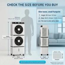 Portable Air Cooler 4 Ice Packs, 3-In-1 Evaporative Cooling Fan, Quiet Room Cooler For Bedroom Office - 查看 8