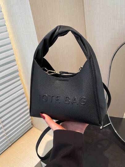 Túi xách mini dáng xô thời trang dành cho nữ, chất liệu da PU màu đen đơn giản, kiểu dáng cổ điển, đa năng, phù hợp cho việc đi làm, mua sắm và sử dụng hàng ngày. Túi xách công sở hoàn hảo cho nữ giới, thích hợp cho công việc văn phòng và đi làm.