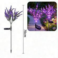 Đèn hoa oải hương ánh sáng tím oải hương chạy bằng năng lượng mặt trời, đèn LED cắm đất tạo không gian sân vườn ngoài trời. - Màu tím - Xem 5