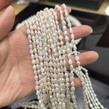 1 Strand Natural Freshwater Baroque Pearl Asymmetrical Rice Shape Beads, Suitable For Jewelry Making DIY Necklace Bracelet Crafts Accessories For Women And Men - Multicolor - View 20