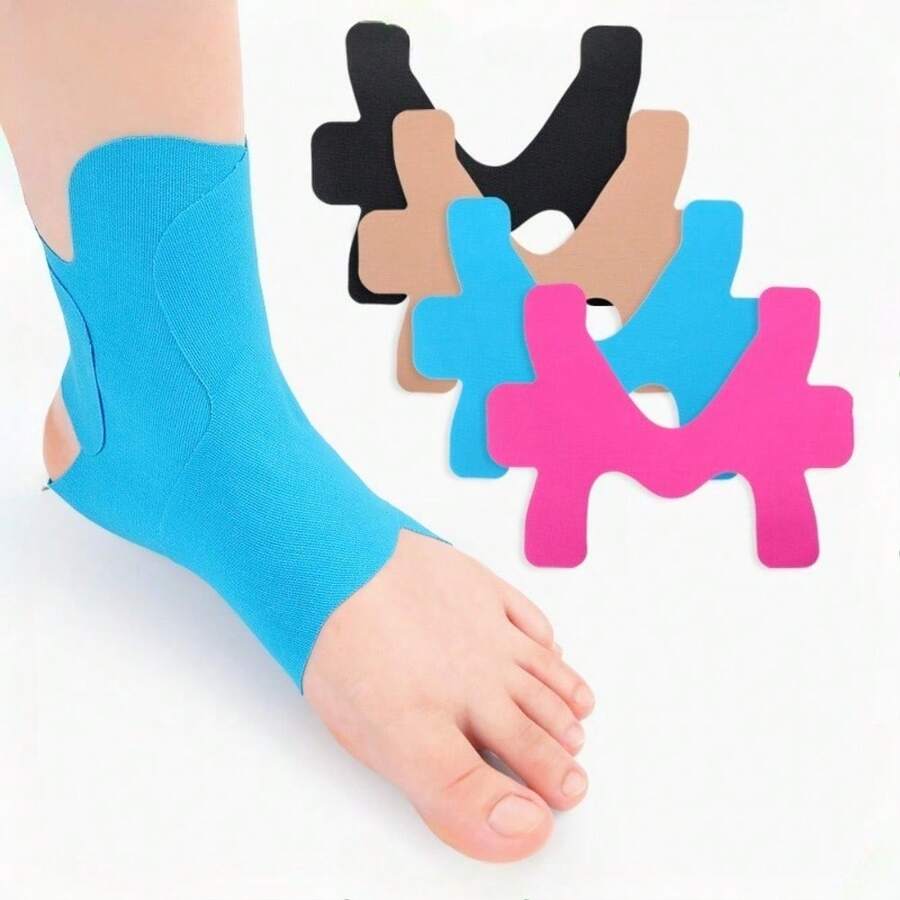 2/4pcs Adjustable Ankle Support Brace, Elastic Pre-Cut Strap, Breathable Design, Suitable For Sports & Fitness, Made Of Polyester, For Non-Surgical Treatment And Ligament Stabilization - Ankle Patch - View 1