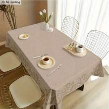 1pc Elegant Beige Tablecloth - Soft, Machine Washable, Easy To Clean, Rectangular Design For Indoor/Outdoor Use, Perfect For Themed Parties & Home Decor - Nhiều màu - Xem 3