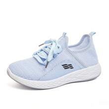 2026 Spring/Summer New Lightweight Knitted Casual Shoes, Breathable Mesh Soft Bottom Shock-Absorbing Daily Sports Sneakers - Blue - View 8