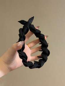 1pc Luxury Pleated Rhinestone Wrapped Headband, Women's Elegant Crown Top Hair Hoop, Suitable For Going Out Or Washing Face - Multicolor - View 4