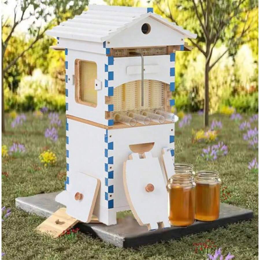 10 X Upgraded Auto Honey MIni Beehive Bee Hive Frames + Beekeeping Brood Fir Box - mặc định - Xem 1