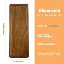 1件 18.8厘米/29厘米 天然相思木长方形熟食板、奶酪拼盘和托盘，现代木质餐盘，适用于奶酪、甜点和开胃菜 - 查看 10