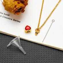 1pc Stainless Steel Gold Heart-Shaped Urn Pendant Necklace, Memorial Necklace To Hold Ashes, Hair Or Crystal Beads To Commemorate Loved Ones - Screw Heart - View 3