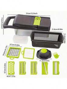 16PCS Vegetable Chopper, Professional Onion Chopper, Multi-Functional Food Chopper, Kitchen Vegetable Slicer/Dicer, Vegetable Chopper, Carrot Chopper With Container, Vegetable Chopper And Spiral Chopper – Food Chopper With Container Function, Kitchen Utensils And Accessories, Household Essentials,Room Decor,Kitchen Essentials,Easter,Home Décor,Summer,Travel Essentials,Mother's Day,Mom,Mother's Day Gift,Flower,Jewelry,Mother's Day Decorations,Mother's Day Party Supplies,Women,Pink,Gift Set - 綠色 - 查看 4