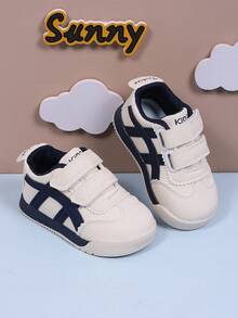 1双春秋新款儿童魔术贴运动鞋，软底休闲幼儿运动鞋，时尚轻便儿童网球鞋 - 藍色 - 查看 3