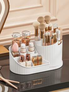 Organizador giratorio de múltiples compartimentos - Organizador multifuncional para artículos de papelería, cuidado de la piel y brochas de maquillaje - multicolor - Ver 12