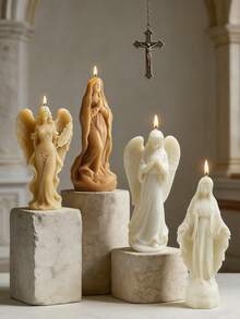 1PC Religious Figure Silicone Candle Mold, Virgin Mary & Jesus Statue Mold For DIY Candle, Gypsum, Clay & Cement Craft, Perfect For Church, Home Altar & Commercial Handmade Use - A - View 3
