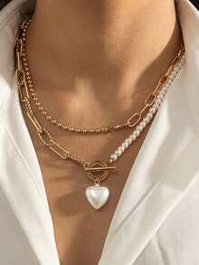 1pc Fashion Versatile Long Beaded Chain Necklace, Suitable For Women's Daily, Date, Travel, Party Wear, Great Gift For Friends (Square Chain Quantity Random) - Multicolor - View 2