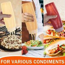 1/2/3pcs Multi-Purpose Kitchen Squeeze Bottles, 3-Hole Design With Measurement Markings - Durable PE Material, Great For Sauces, Condiments And Baking - Includes White, Red And Amber Nozzles, Condiment Dispenser | Modern Kitchenware | Semi-Transparent Material, Soy Sauce Squeeze Bottle Kitchen Essentials - White - View 5