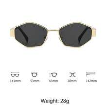 2pcs Polygonal Metal Women's Fashion Glasses - Multicolor - View 4