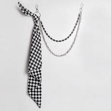 2pcs Hip Hop Accessories Set: Acrylic Multi-Layer Chain + Scarf, Casual Streetwear Hip Hop Style - Multicolor - View 27