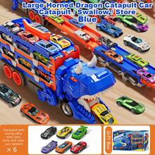 Juego de Pista de Ciudad con Camión Dinosaurio Transformable – 6 Mini Autos en Pista, Función de Tragar/Disparar/Almacenar, Juguete de Entrenamiento Cerebral y Educación Temprana para Niños de 3+ Años, Premio/Regalo Ideal para Cumpleaños/Vacaciones/Regreso a Clases (Juego Familiar e Interacción Padre-Hijo) - Multicolor - Ver 13