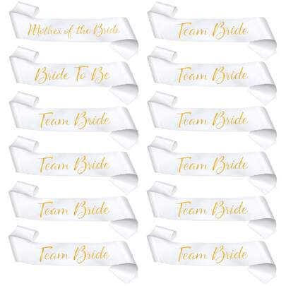 Elegant Golden Foil Bachelorette Party Sash Set - Golden & White, Perfect For Bride, Bridesmaids, And Mothers Of The Bride - Best Wedding Gift For Bride,Summer,Beach
