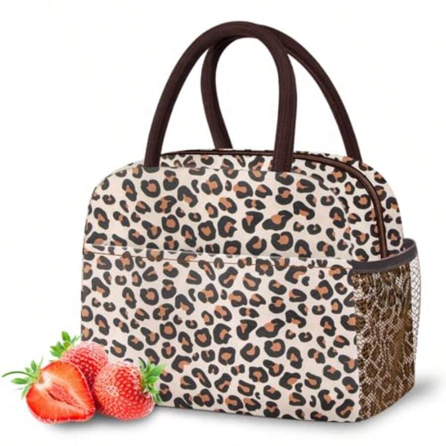 DALINDA - Bolsa de almuerzo para mujeres adultos para mujeres hombres reutilizable aislante bolsa de almuerzo a prueba de fugas alta capacidad para viajes trabajo picnic playa leopardo - Leopardo - Ver 1