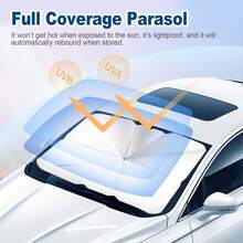 1pc Windshield Sun Shade - Opaque Heatproof Layer Windshield Sunshade With Seamless Design, Fits Various Vehicles - Sun Umbrella - View 3
