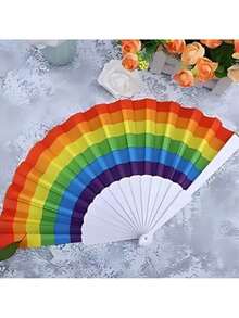 LGBT Rainbow Fan For Parties, Carnival, Gay Pride Parades, Festivals - Durable Material, LGBT Colors - 4pcs - 查看 4